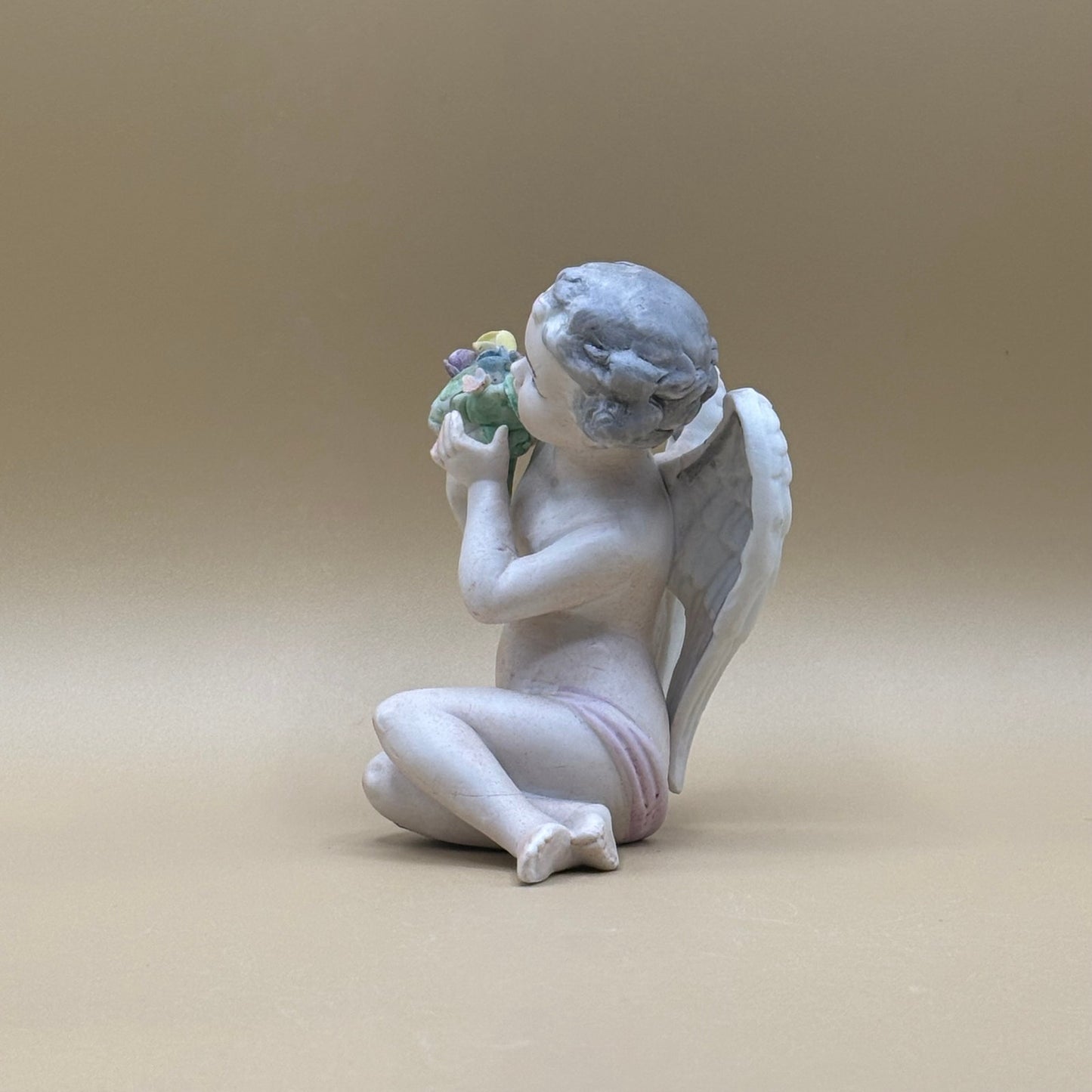 VTG Norleans Japan Cherub with Flowers - Porcelain Angel Figure