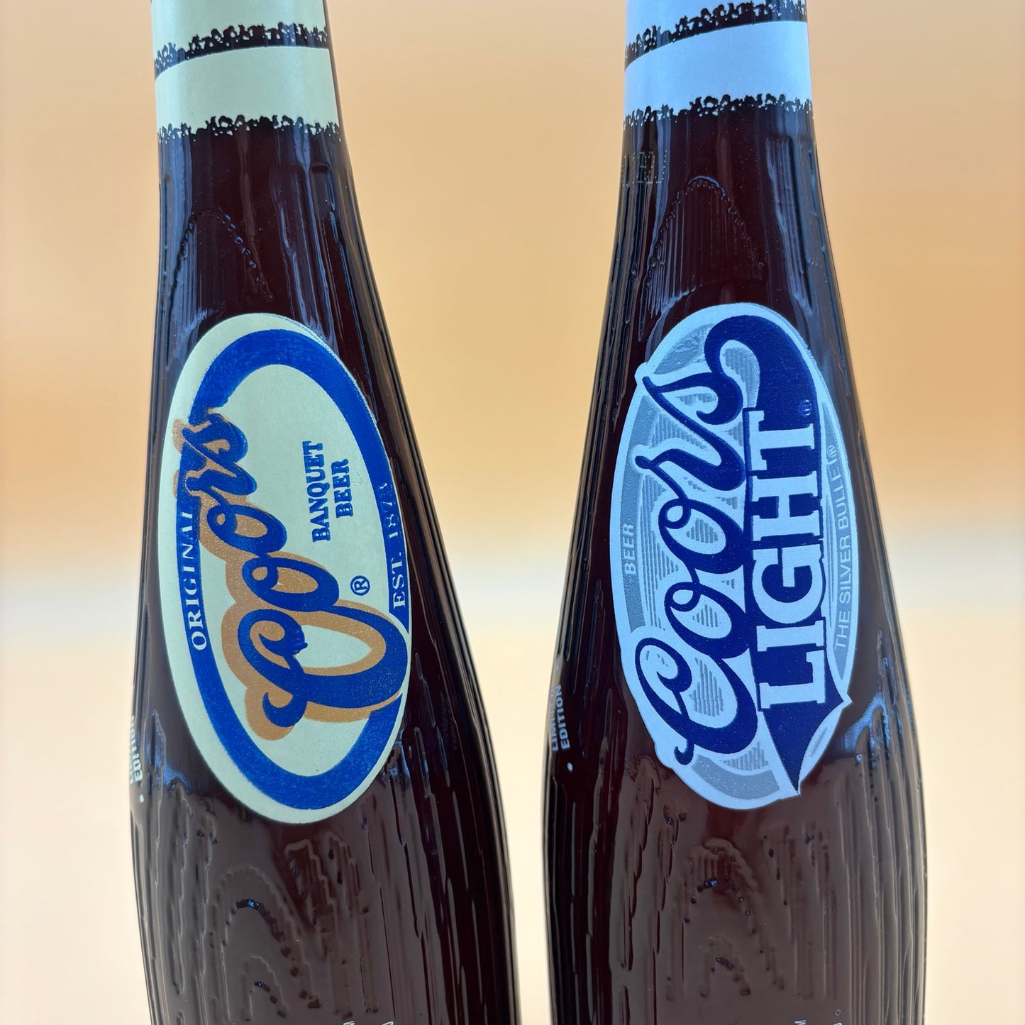 Set of 2 Coors Limited Edition Glass Bottles – Banquet & Light