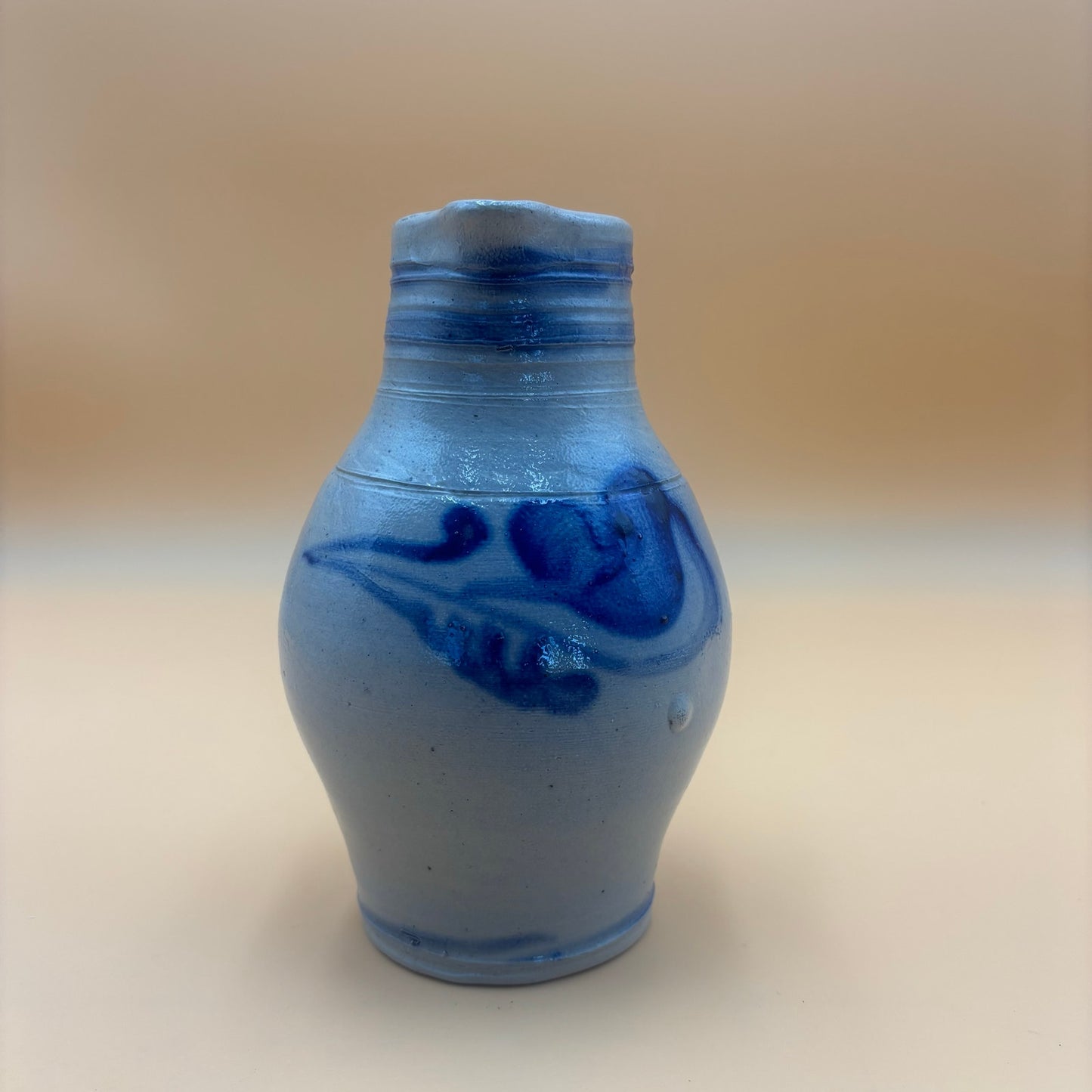 Blue Salt Glaze Stoneware Jug Vase