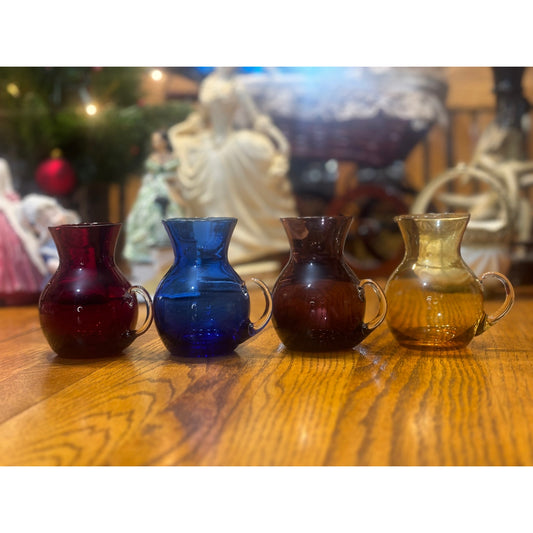 Lot Of 4 Jewel Tone Miniature Pitchers From Enesco Made In Japan