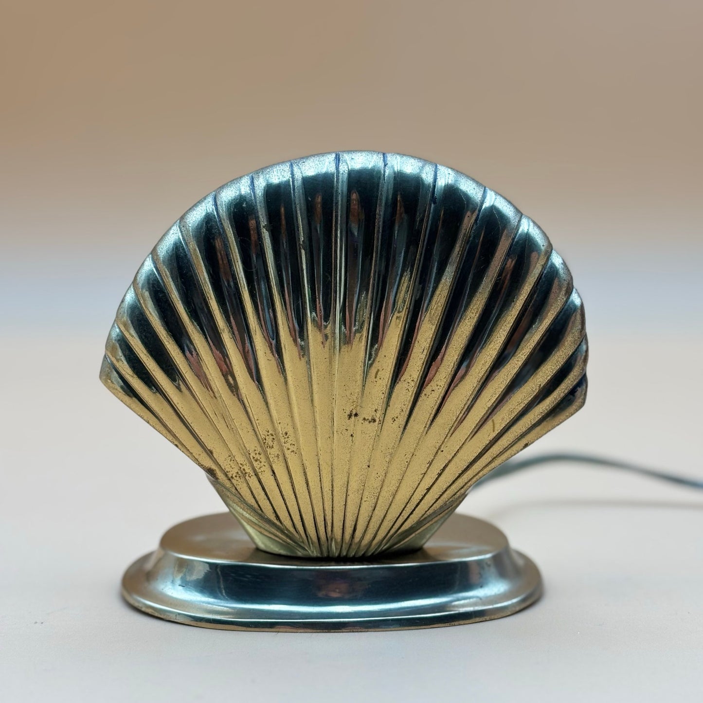 Vintage Brass Seashell Hollywood Regency Coastal Glam Lamps  Made in India