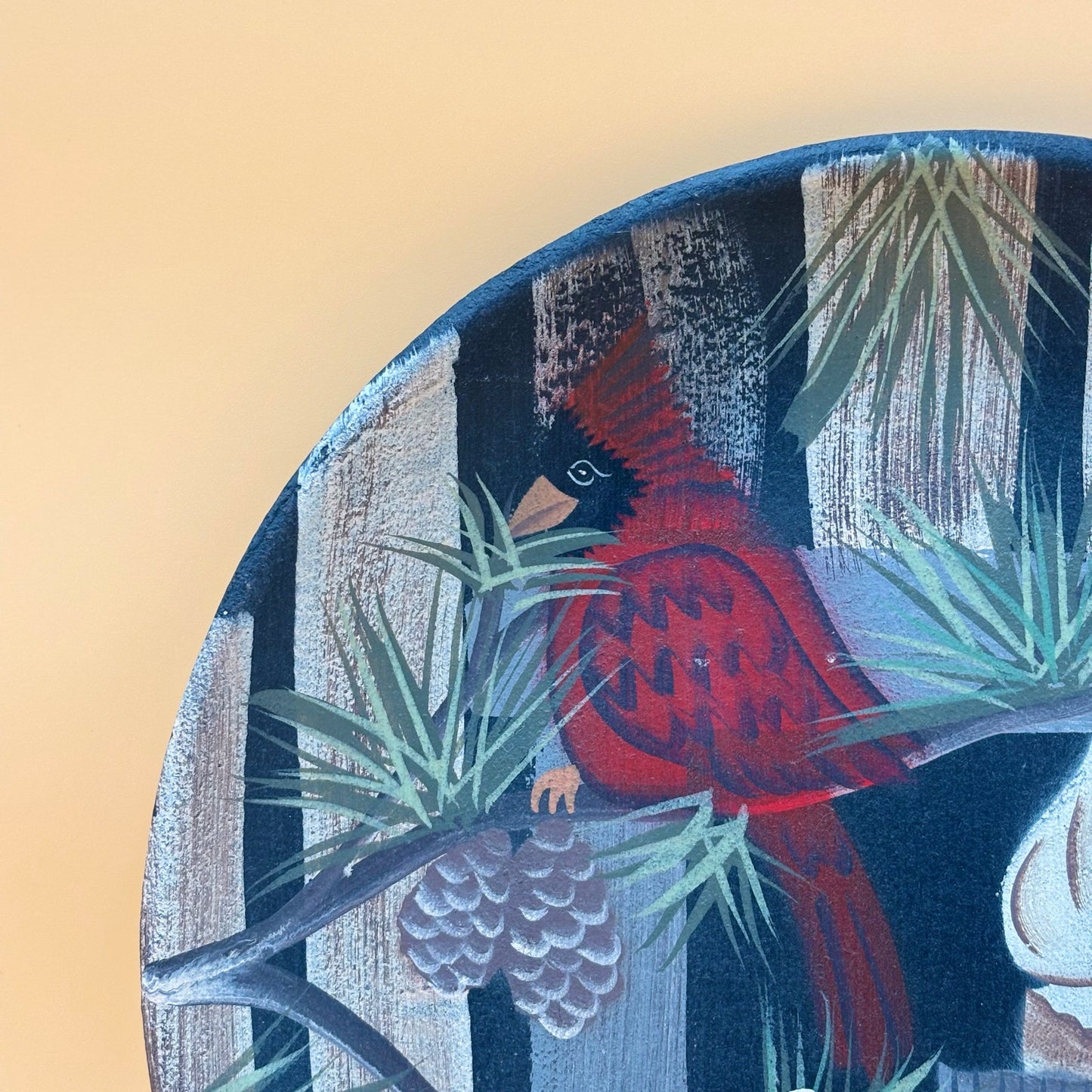 When Cardinals Appear, Think of Me – Hand-Painted Wooden Plate  11¼ in.