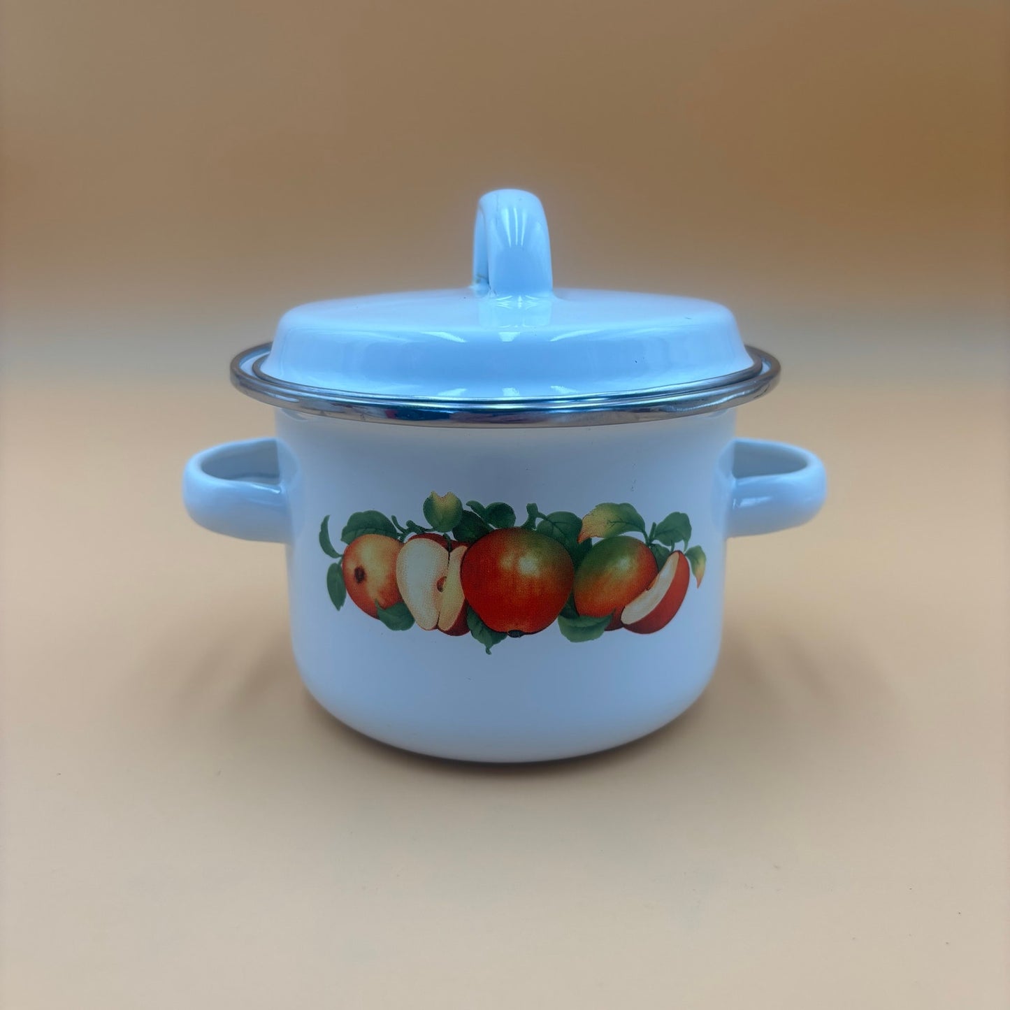 Set of 3 Decorative Apple Enamel Pots – Made in Indonesia