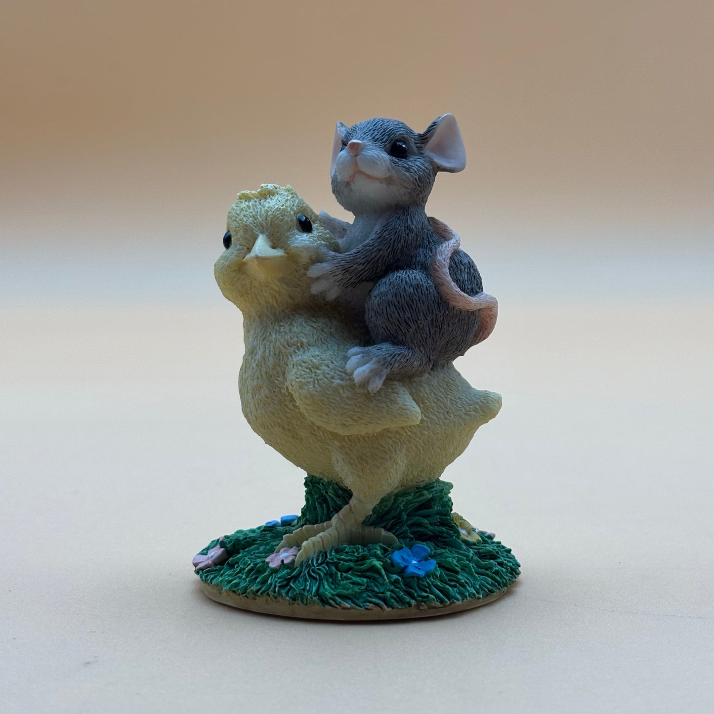 Charming Tails “Chickie Back Ride” Figurine with Box