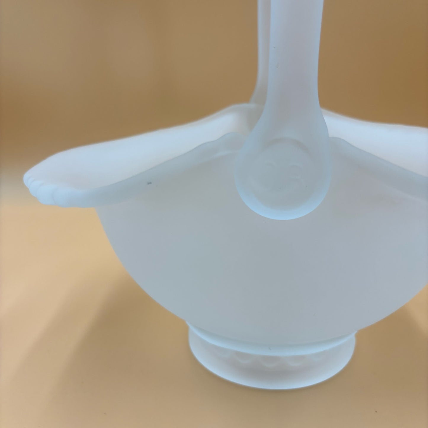 Vintage Frosted Satin Glass Basket - DB Maker Mark 11.5"