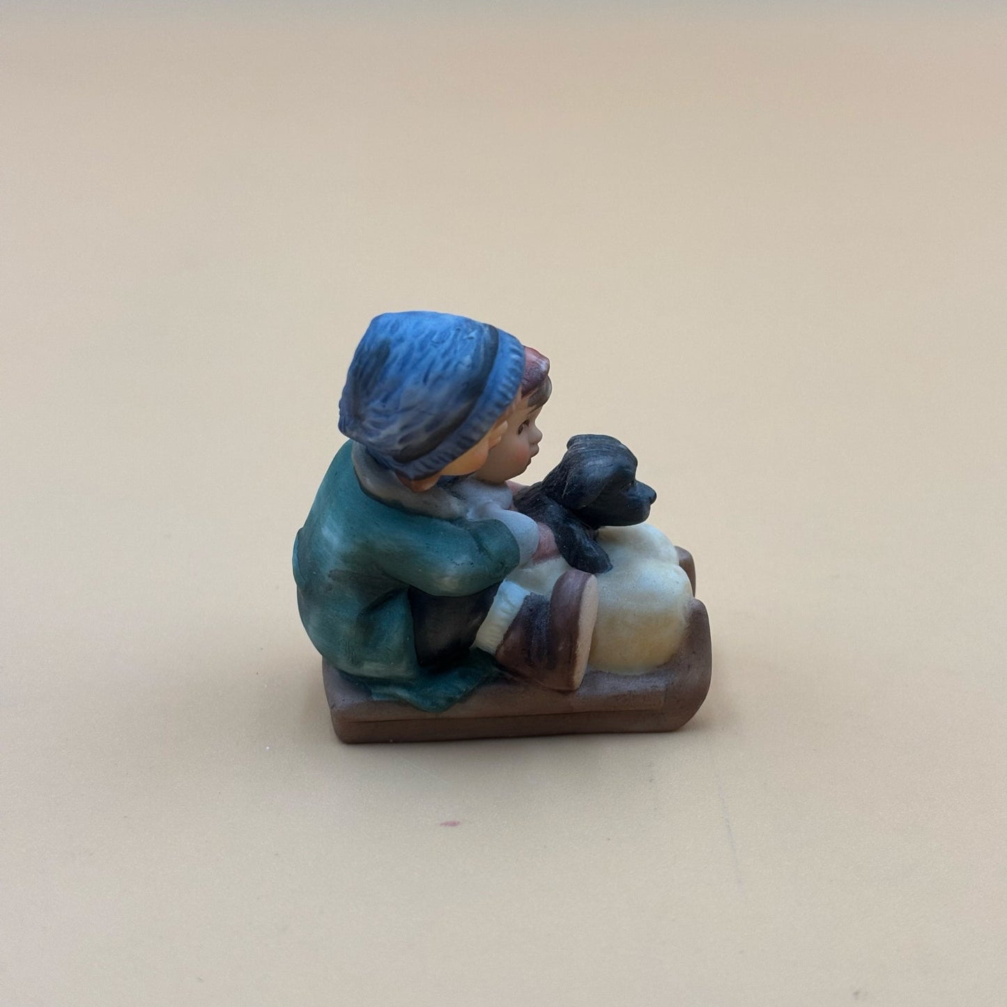 Goebel 2003 Boy and Girl on Sled Ornament with Puppy