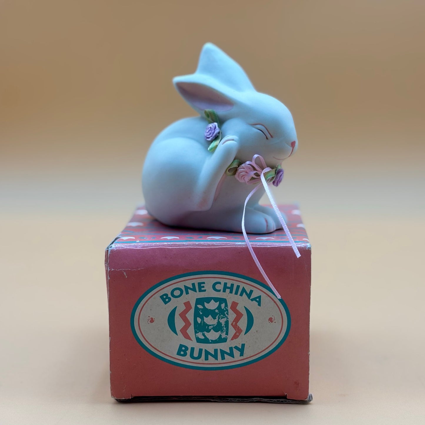 Adorable Vintage Bone China Bunny Figurine with Box