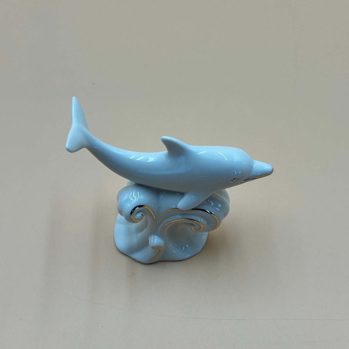Lenox Porcelain Dolphin Figurine with Gold Accents