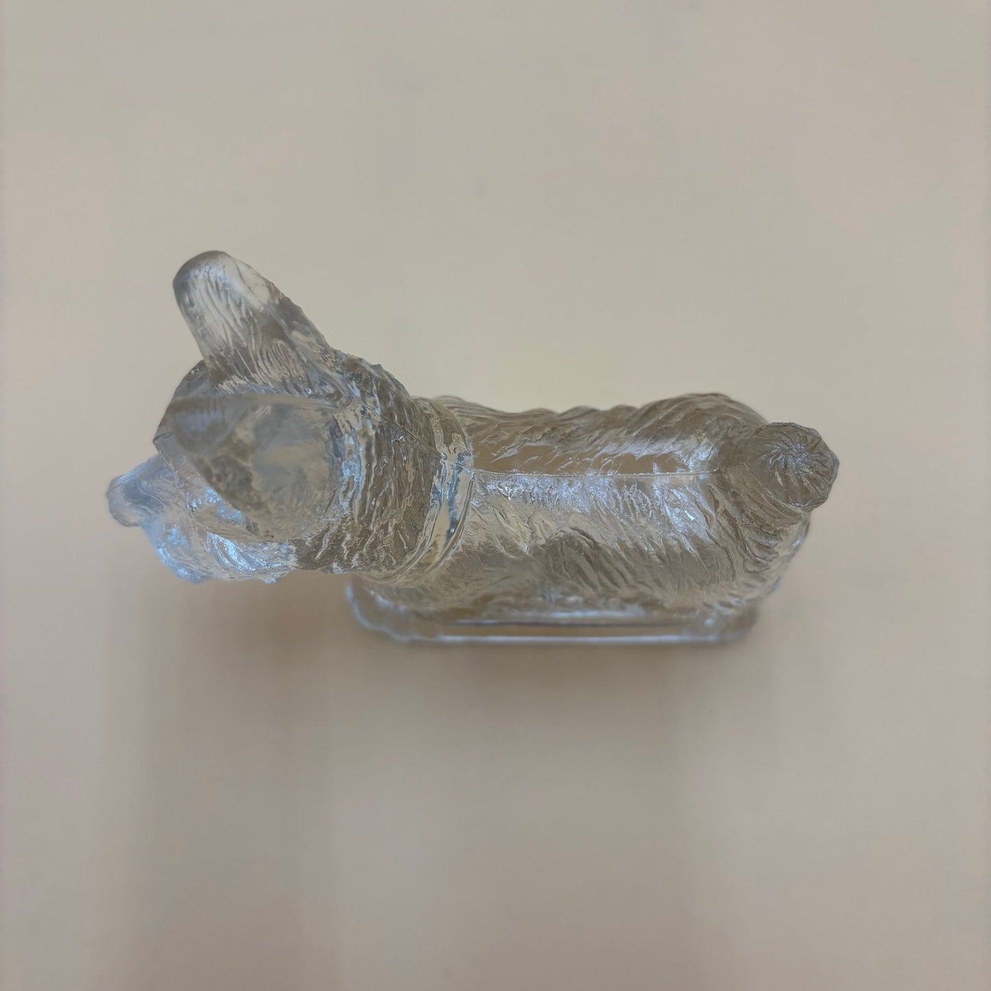 Vintage Clear Glass Scottie Dog Figurine – 4.25” Long – Depression Glass Style