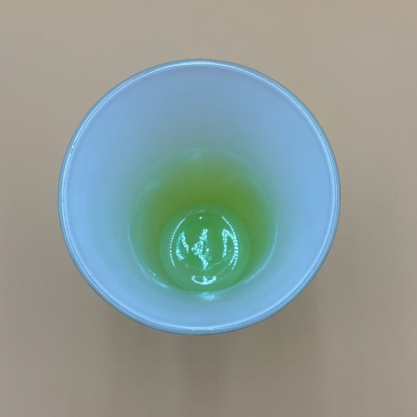 Vintage Green Ombre Art Glass Vase, Signed “L” – 8.25” Tall