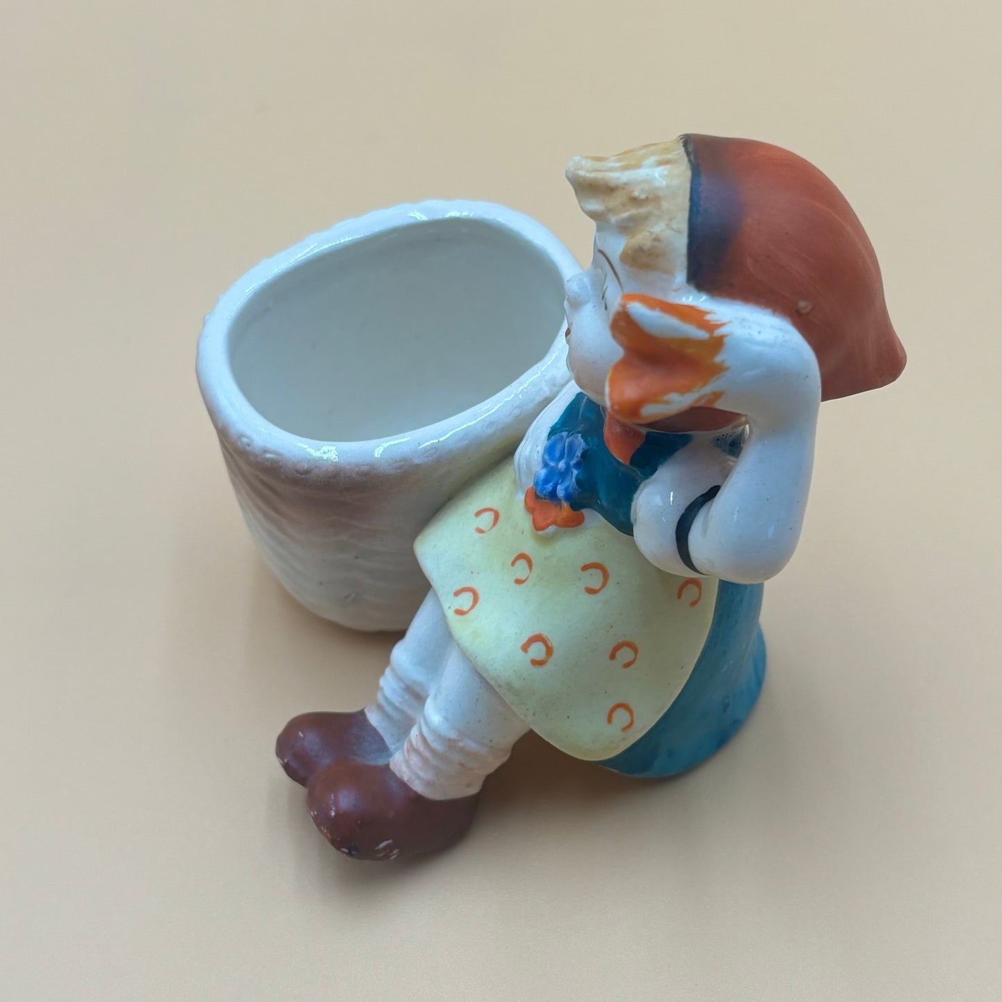 Vintage Japanese Girl with Bonnet Planter - Ceramic Trinket Dish