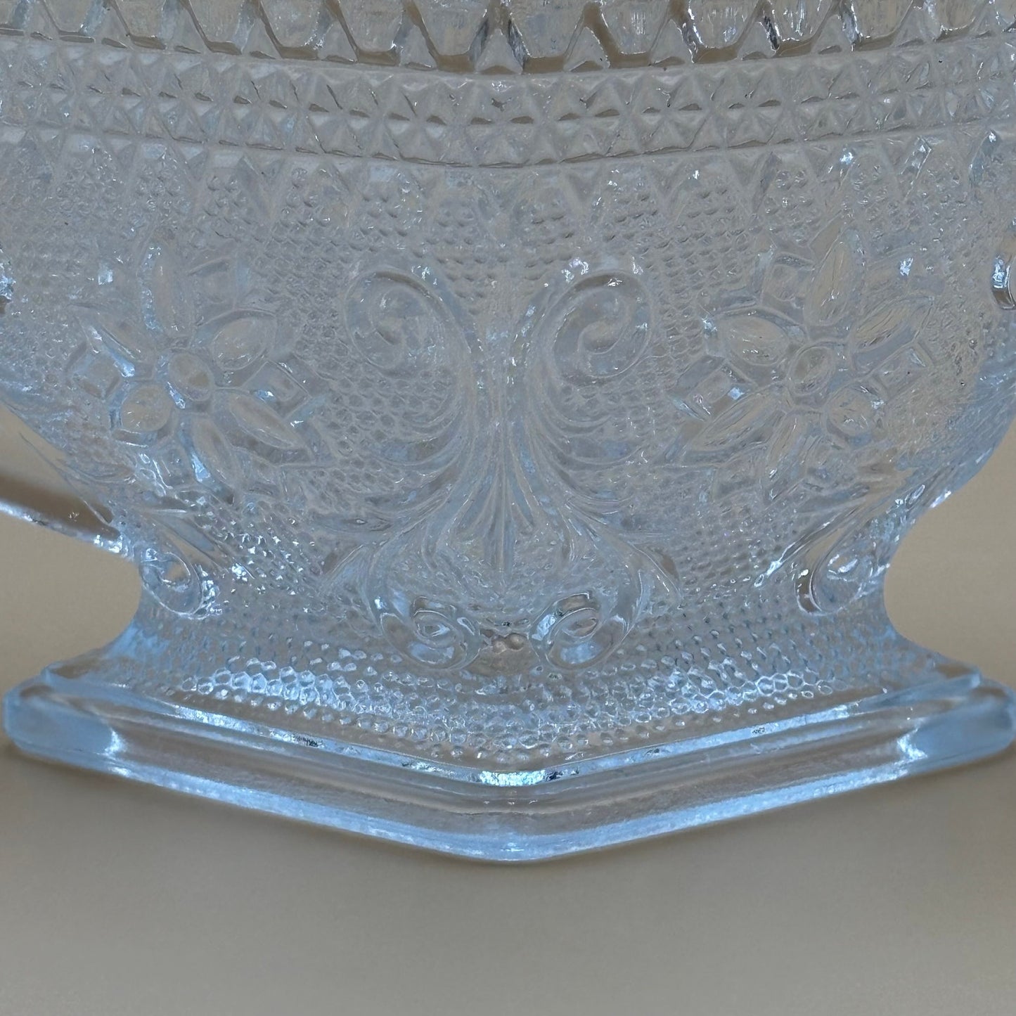 Vintage Indiana Glass Diamond Pattern Sugar and Creamer Set