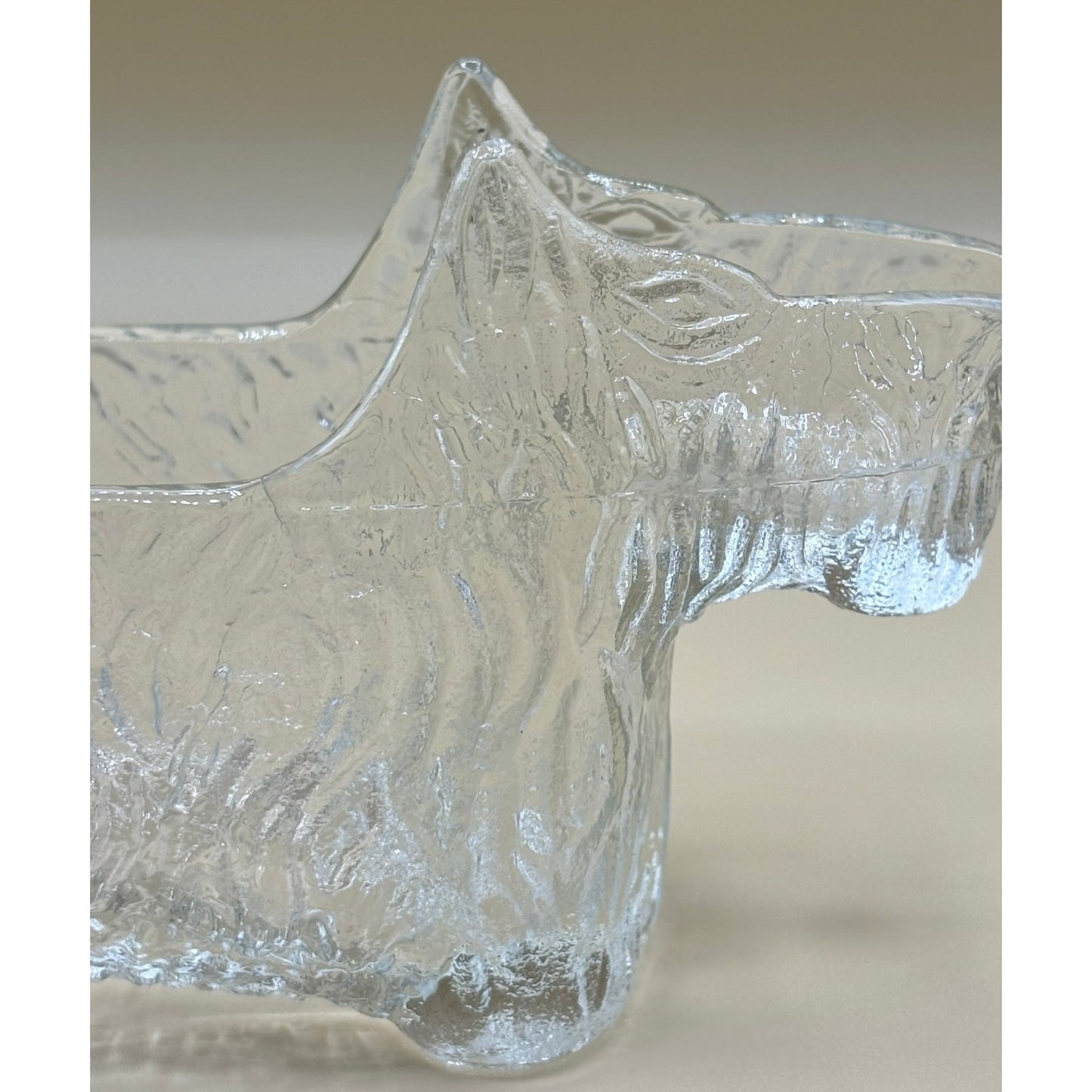 Lot of 3 Vintage Clear Glass Textured Scottie Dog Creamers - Open Pourer Dishes