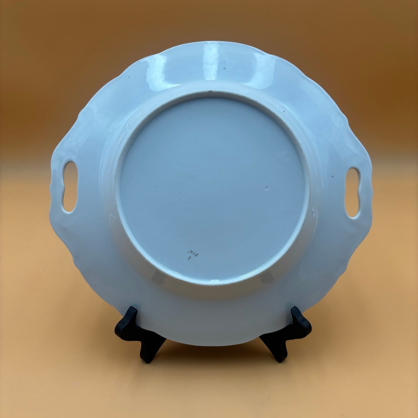 Vintage Porcelain Serving Plate with Handles – Floral Design