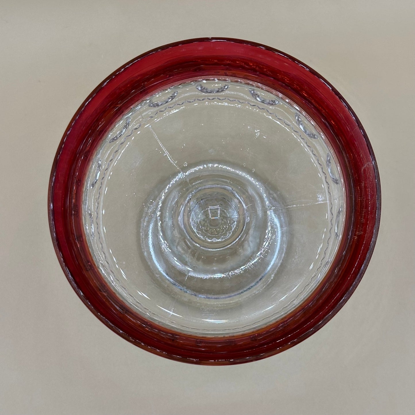 Vintage Kings Crown Ruby Flash Compote/Candy Dish