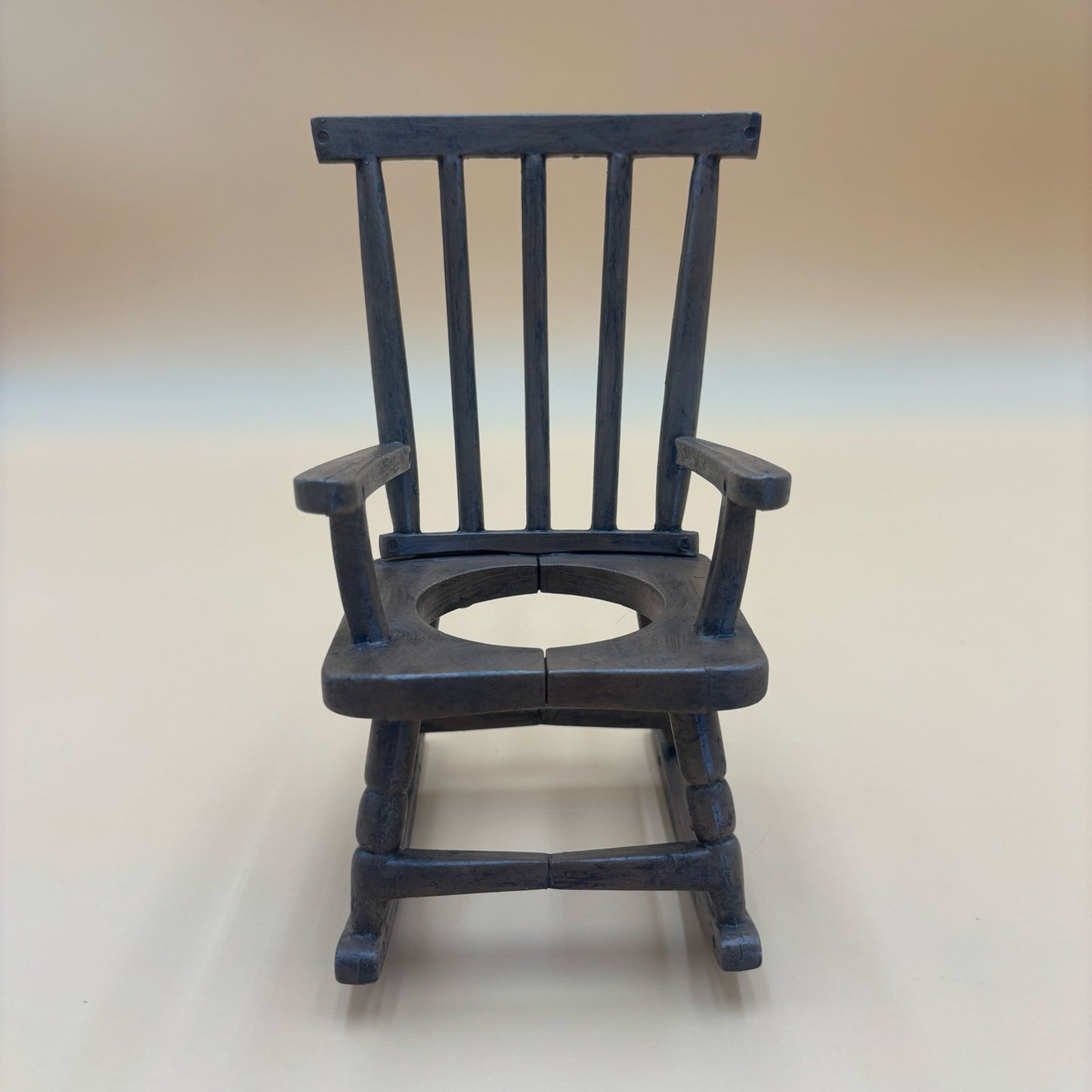 Set of 2 Vintage Wooden Rocking Chair Planters - Medium Brown Finish