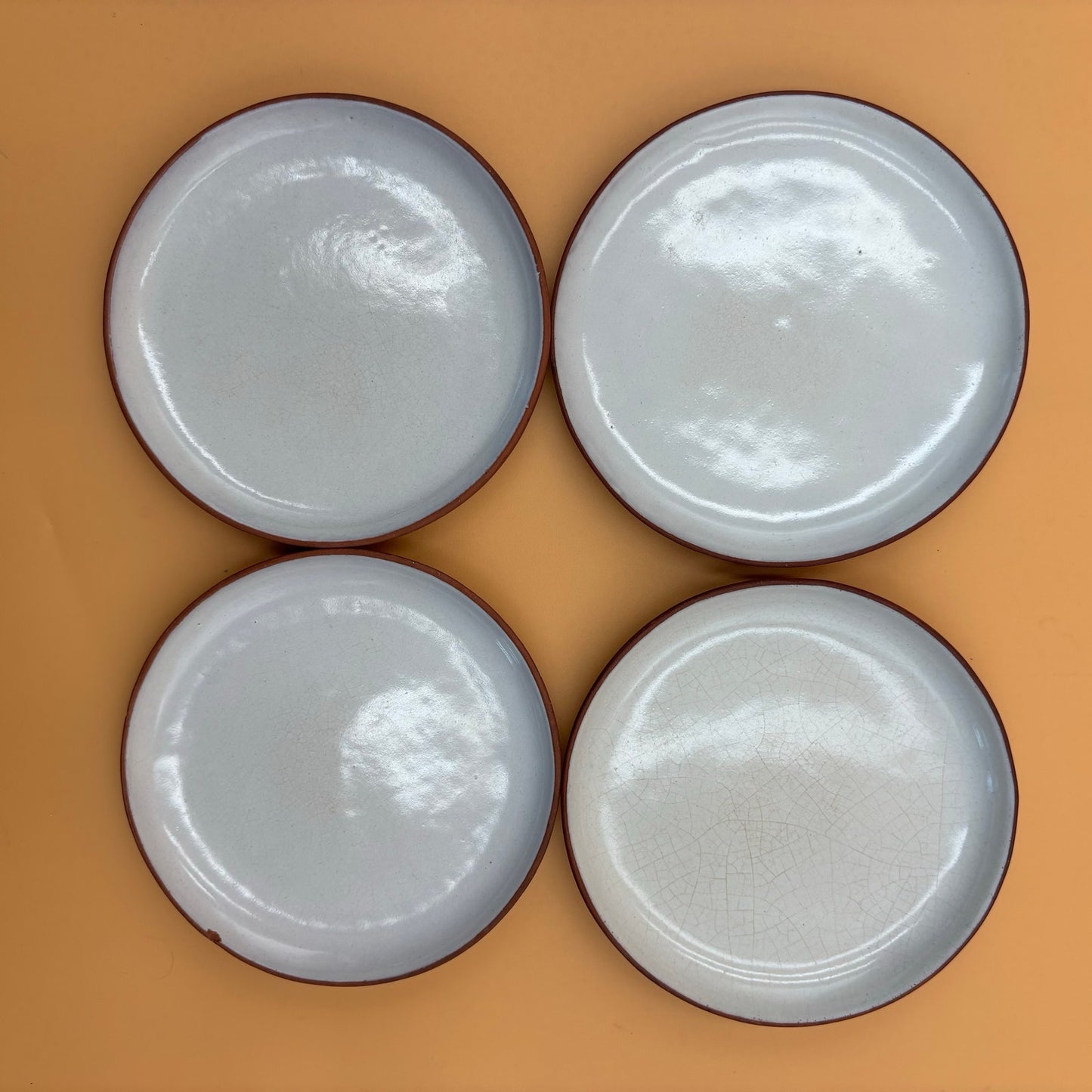 Antique Chinese Yixing-Style Red Clay Teapot Set – 4 Fair Cups & 4 Saucers with Etched Characters