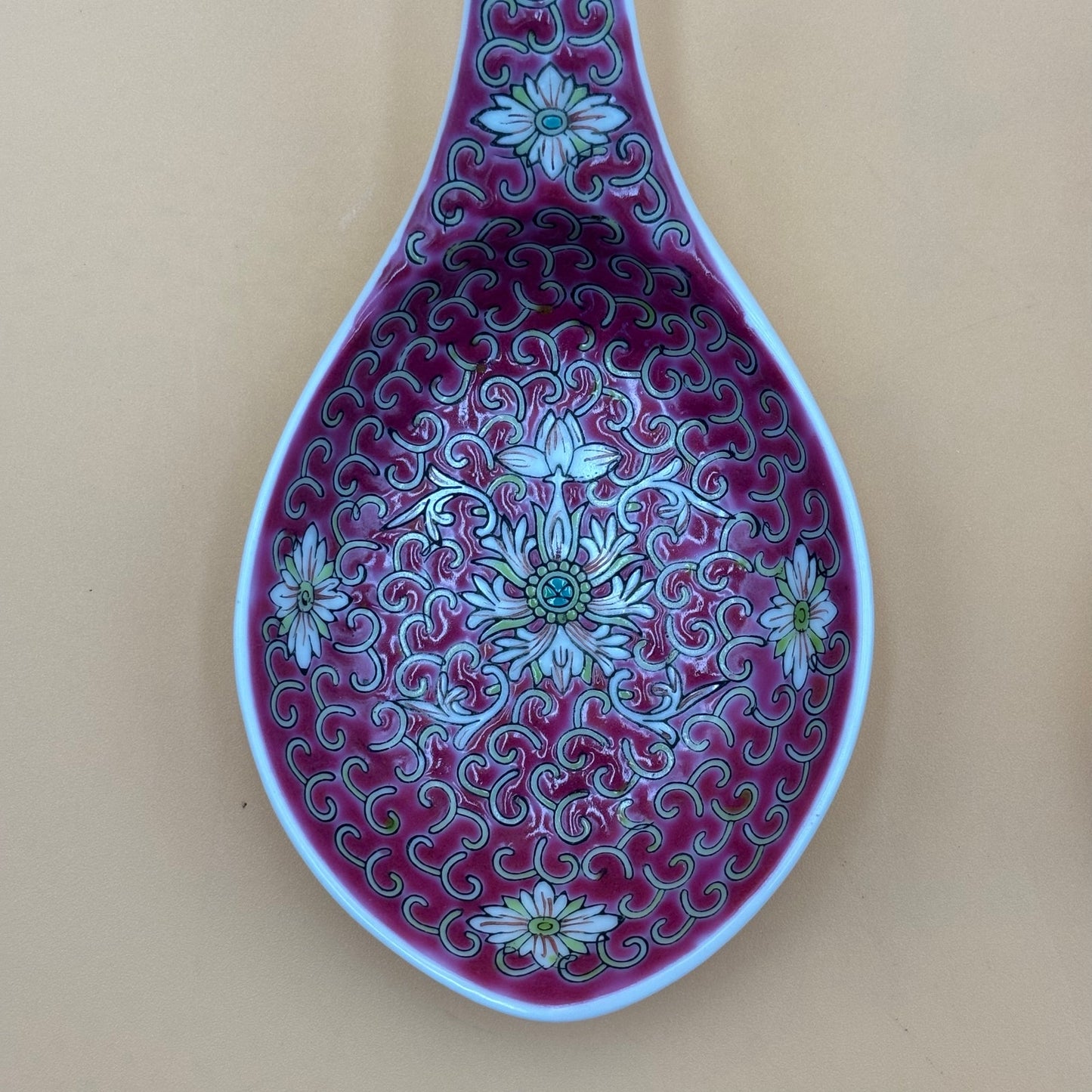Pink Asian Porcelain Decorative Spoons – Floral Motif Trio (Set of 3)