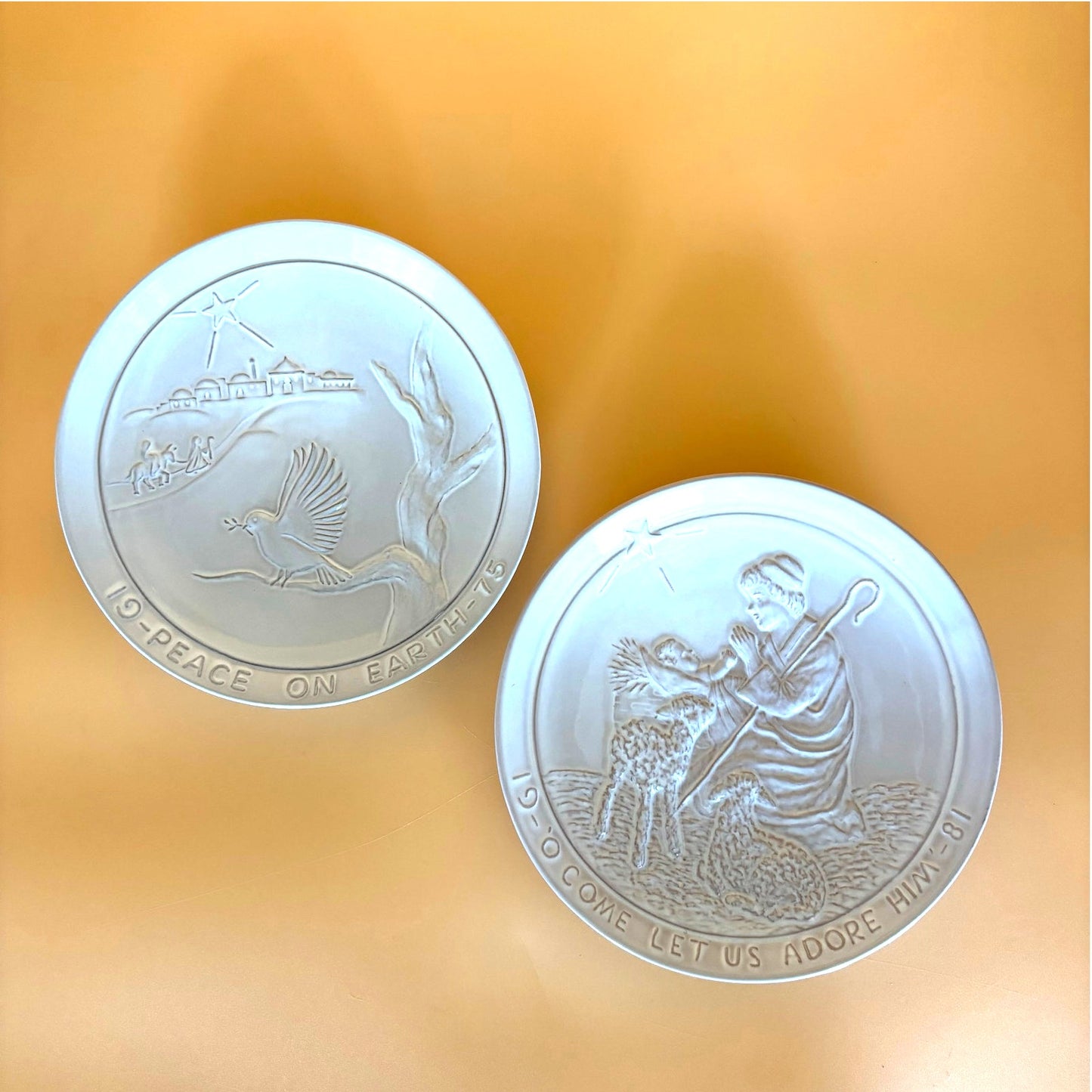 Frankoma Ceramic Wall Plates – Set of 2 Christmas Designs