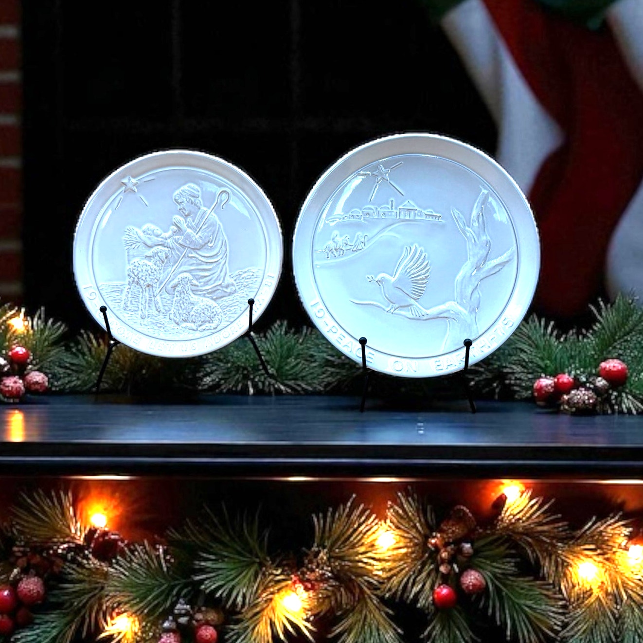 Frankoma Ceramic Wall Plates – Set of 2 Christmas Designs