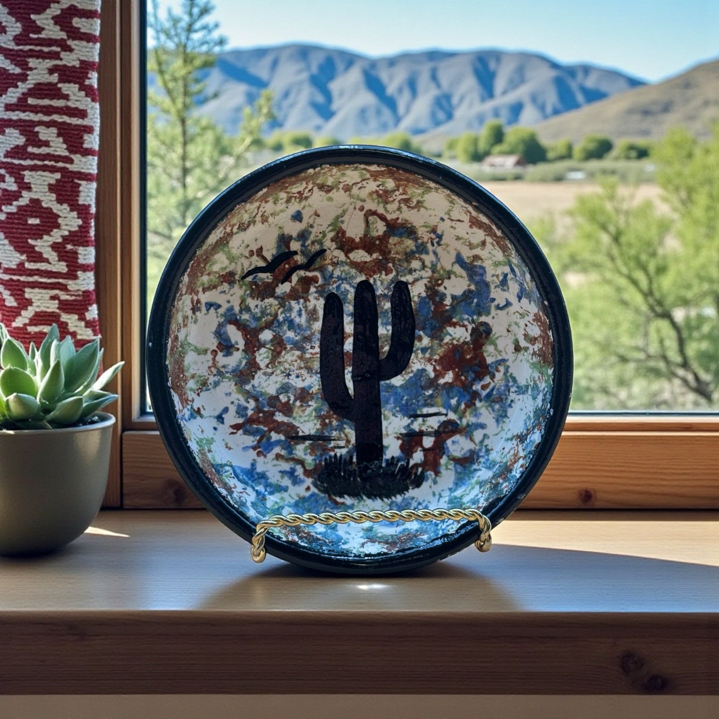 Vintage Mission Pottery Southwest Cactus Dish (1976)