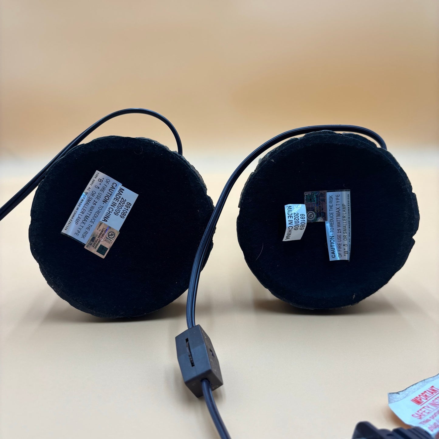 Vintage Black Viscose Fabric Teddy Bear