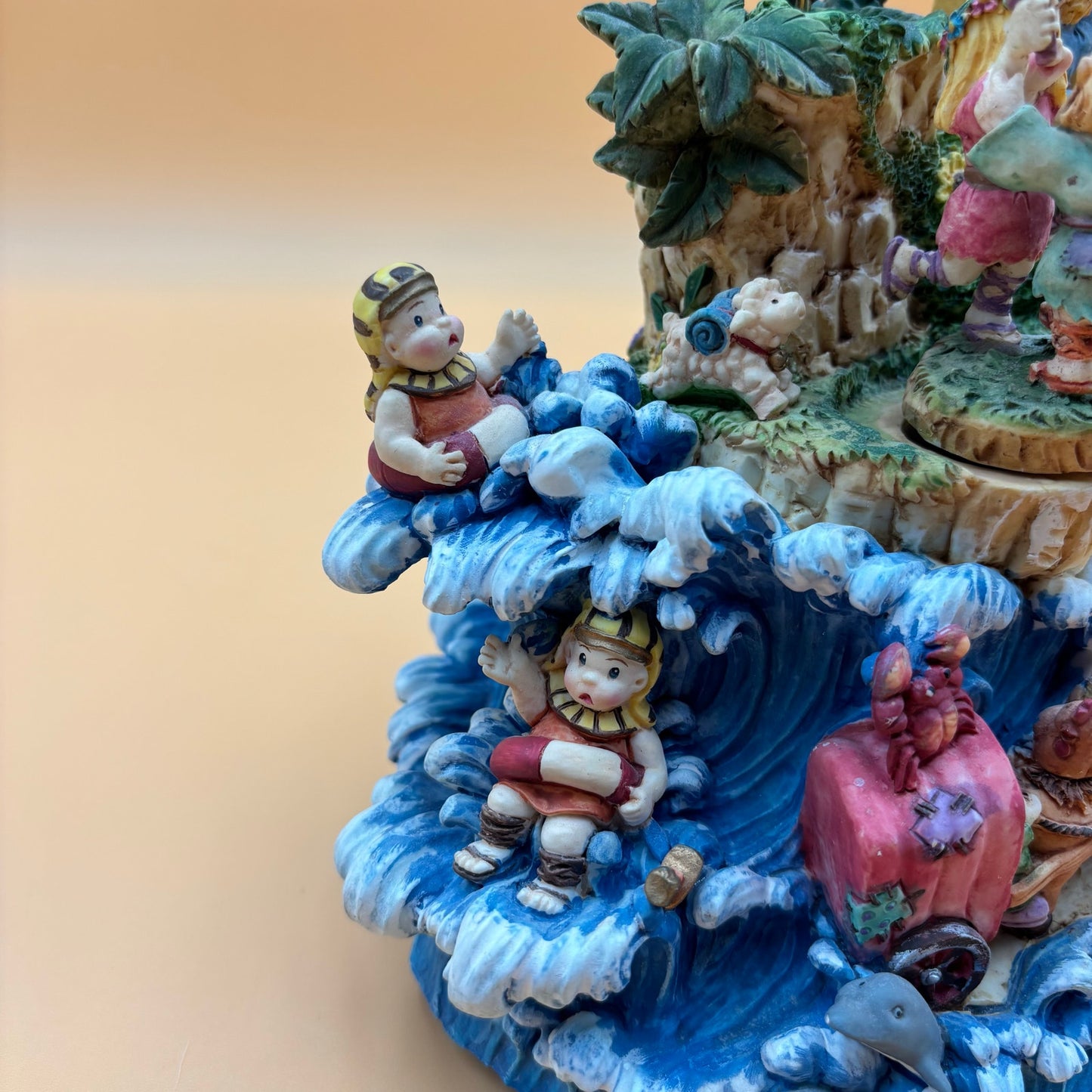 Vintage Biblical Music Box – Rotating Figurines Playing “Chariots of Fire”