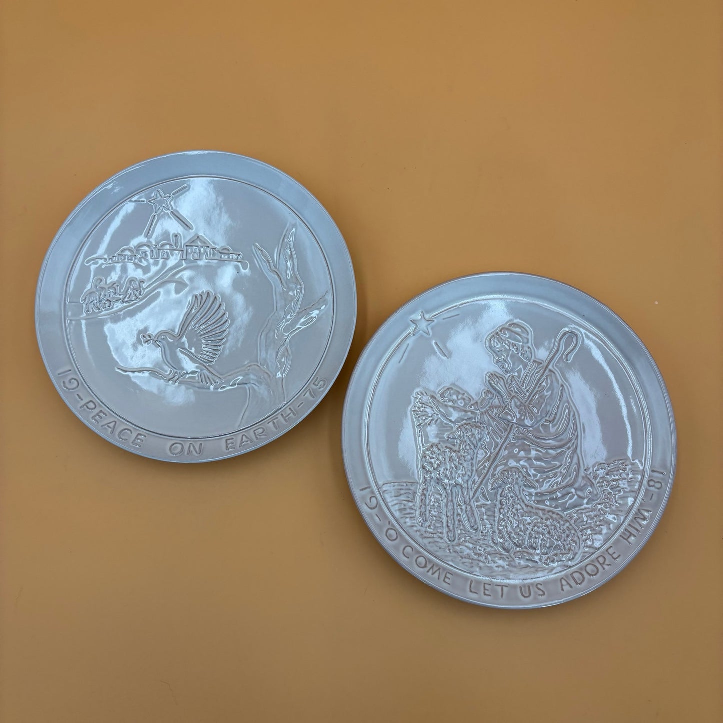 Frankoma Ceramic Wall Plates – Set of 2 Christmas Designs