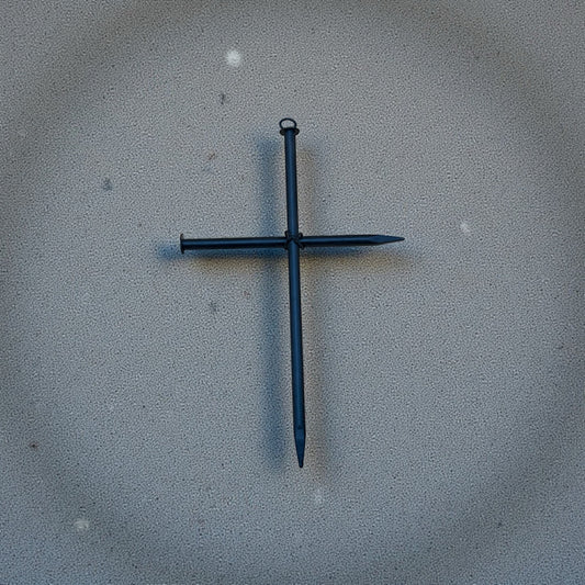 Vintage Wrought Iron Large Nail Cross Wall Decor