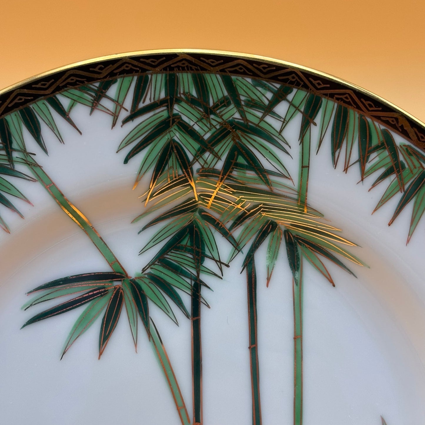 Set of 4 Vintage Hand-Painted Bamboo Plates – Japan