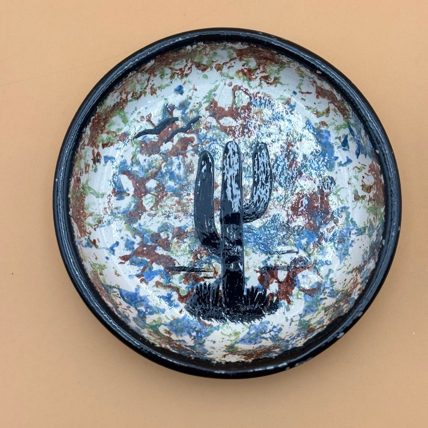 Vintage Mission Pottery Southwest Cactus Dish (1976)