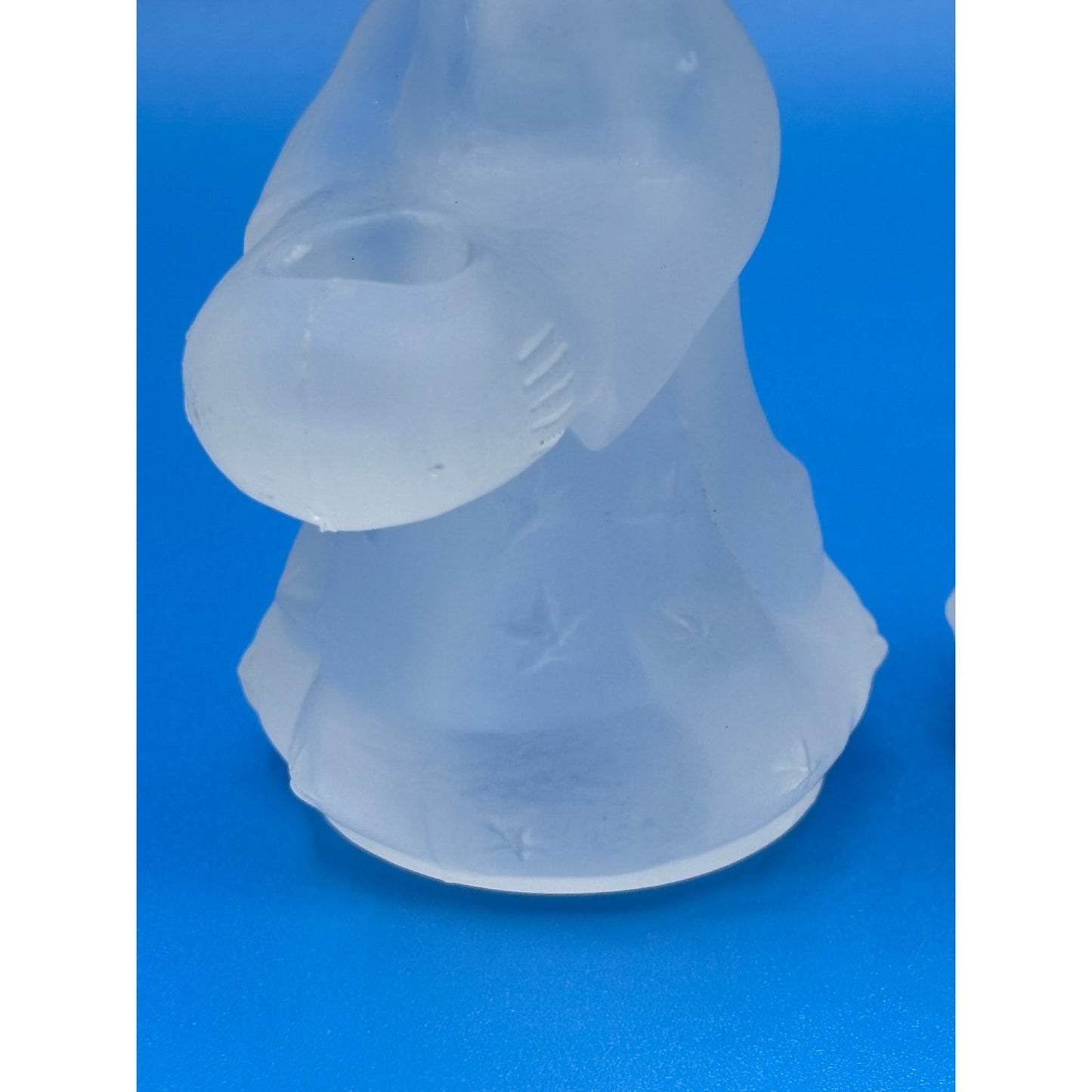 Pair of Vintage Frosted Glass Child Taper Holders