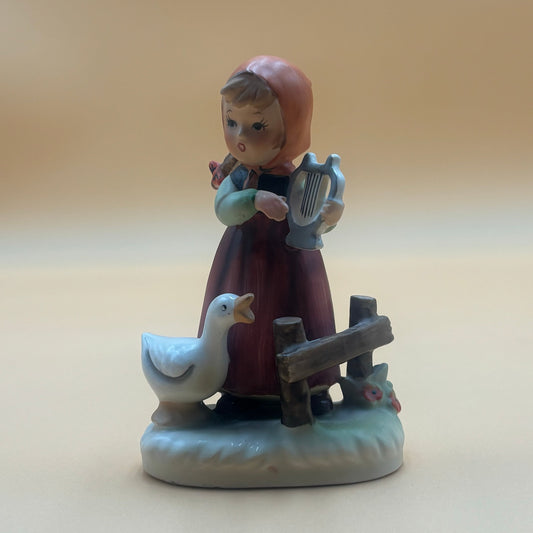 Vintage Erich Stauffer Girl with Lyre & Duck Figurine #44/96