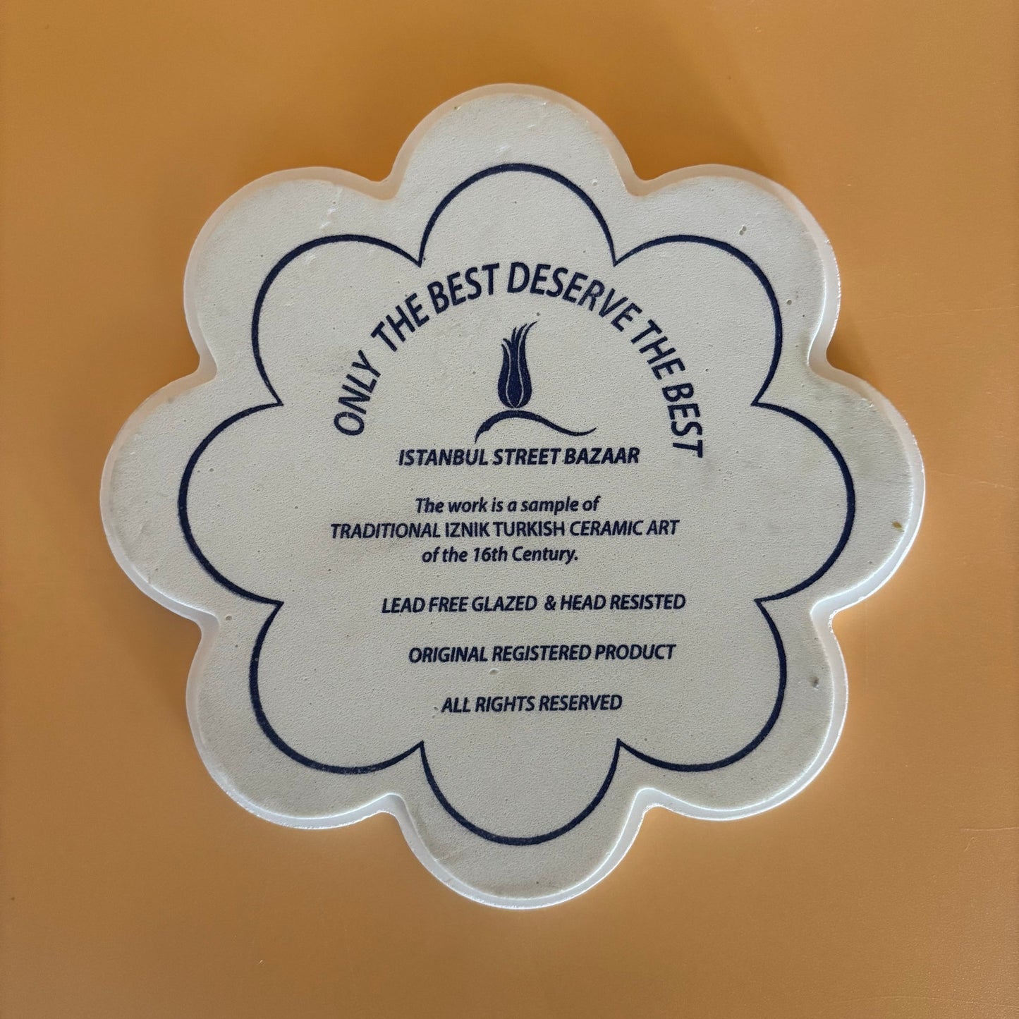 Istanbul Street Bazaar Iznik Turkish Ceramic Trivet – 7.25” Floral Tile