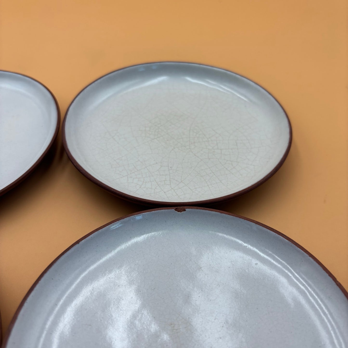 Antique Chinese Yixing-Style Red Clay Teapot Set – 4 Fair Cups & 4 Saucers with Etched Characters