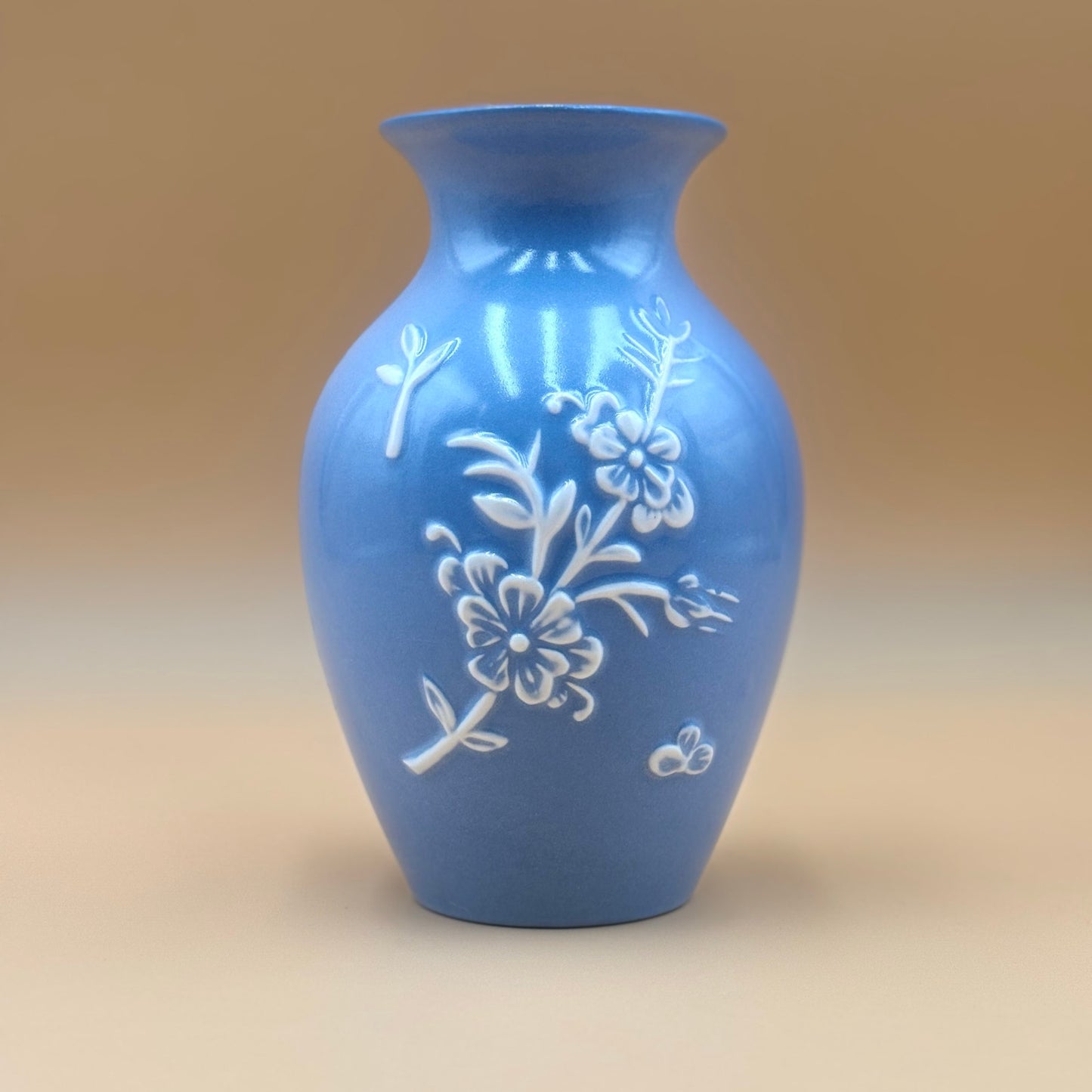 Stangl Pottery Blue Vase – Applique 4007 7"
