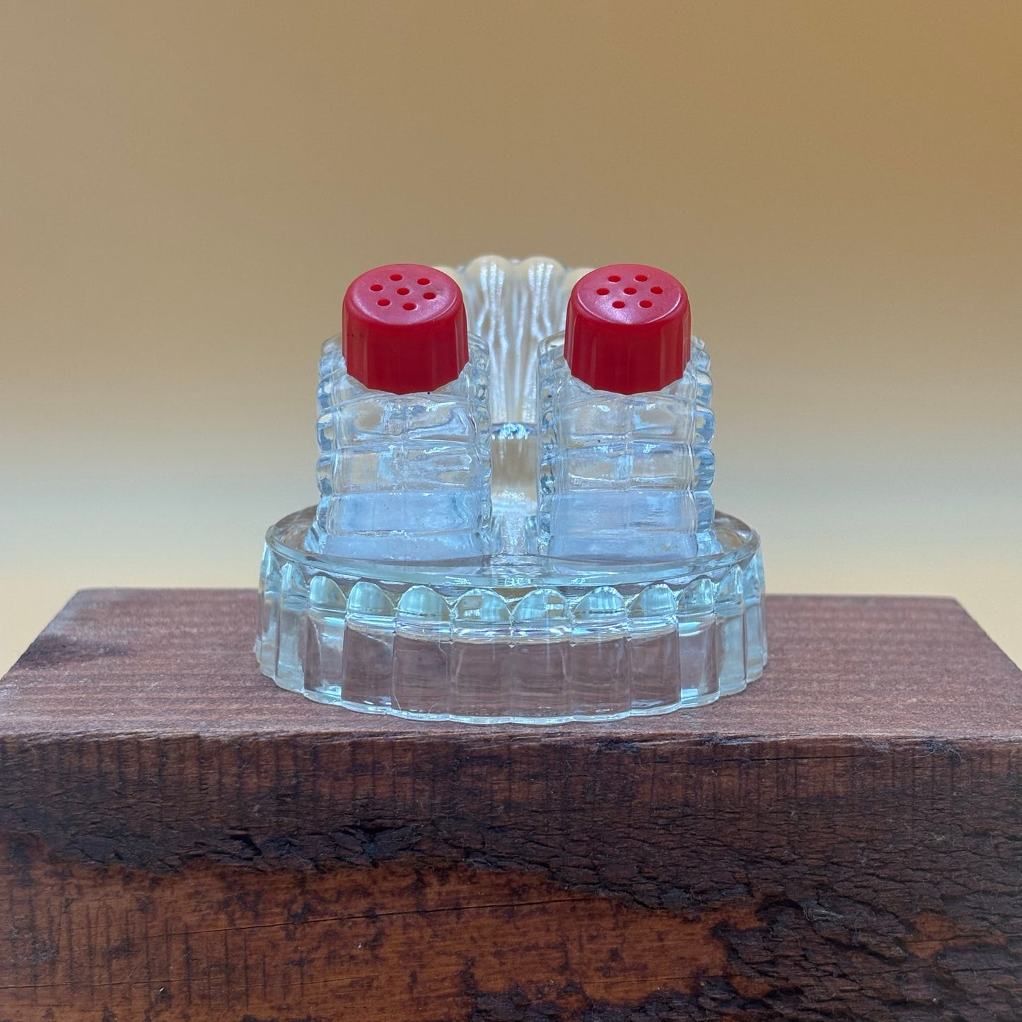 Vintage Pressed Glass Seashell Salt and Pepper Shakers Set