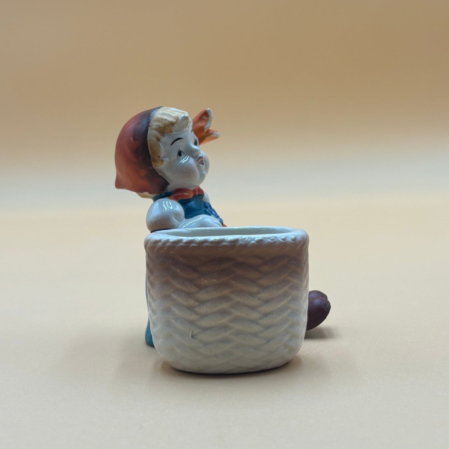 Vintage Japanese Girl with Bonnet Planter - Ceramic Trinket Dish