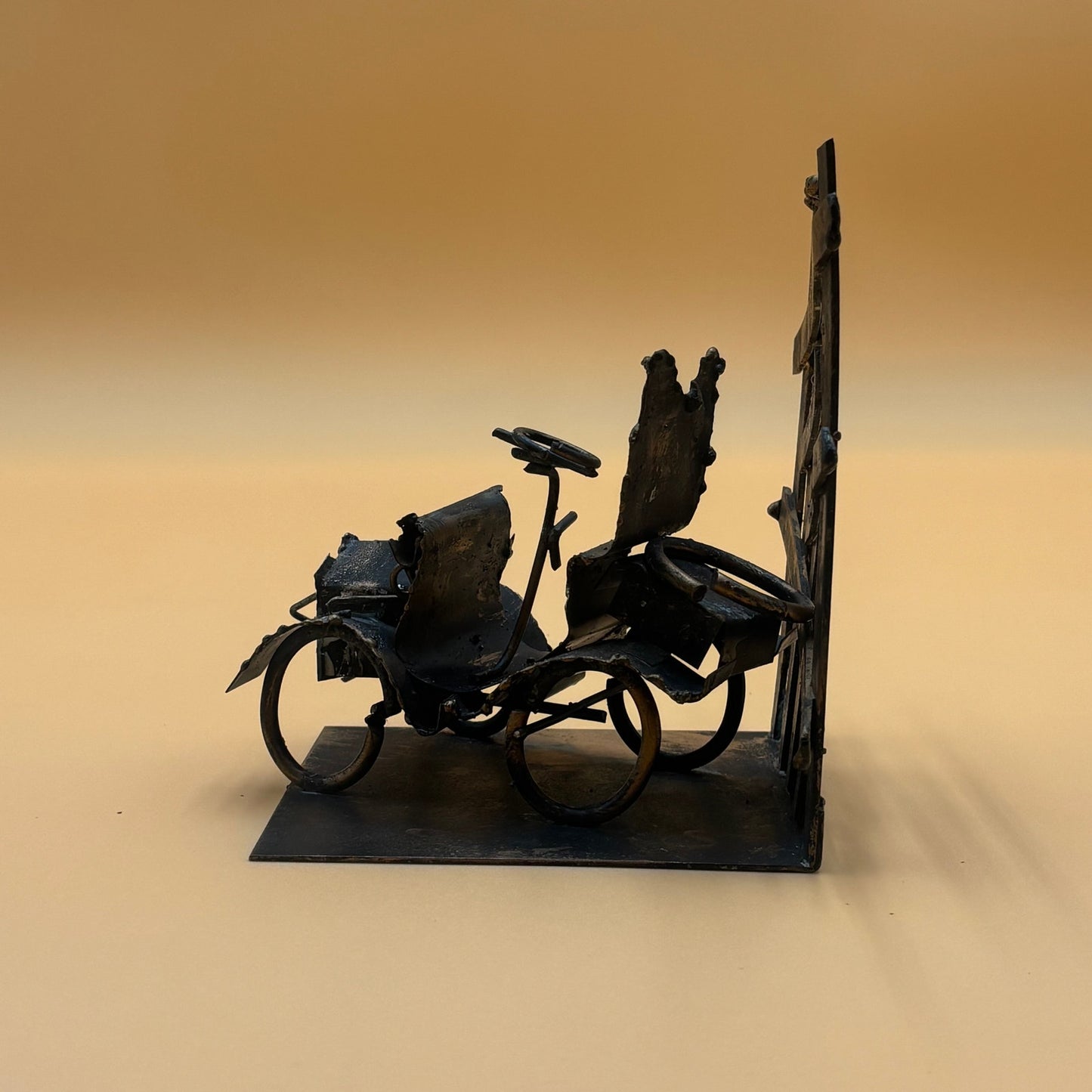 VTG Metal Bookends - Covered Wagon & Old Car by Good-Art