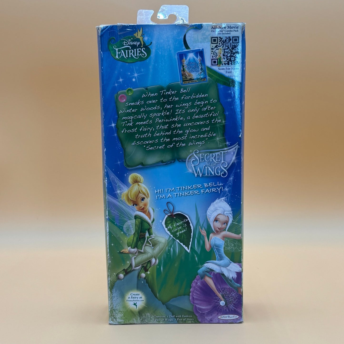 Rare Disney Fairies Tinker Bell Secret Wings 9" Doll - 2012