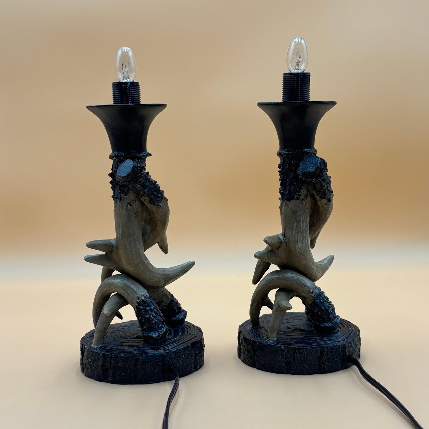 Vintage Black Viscose Fabric Teddy Bear