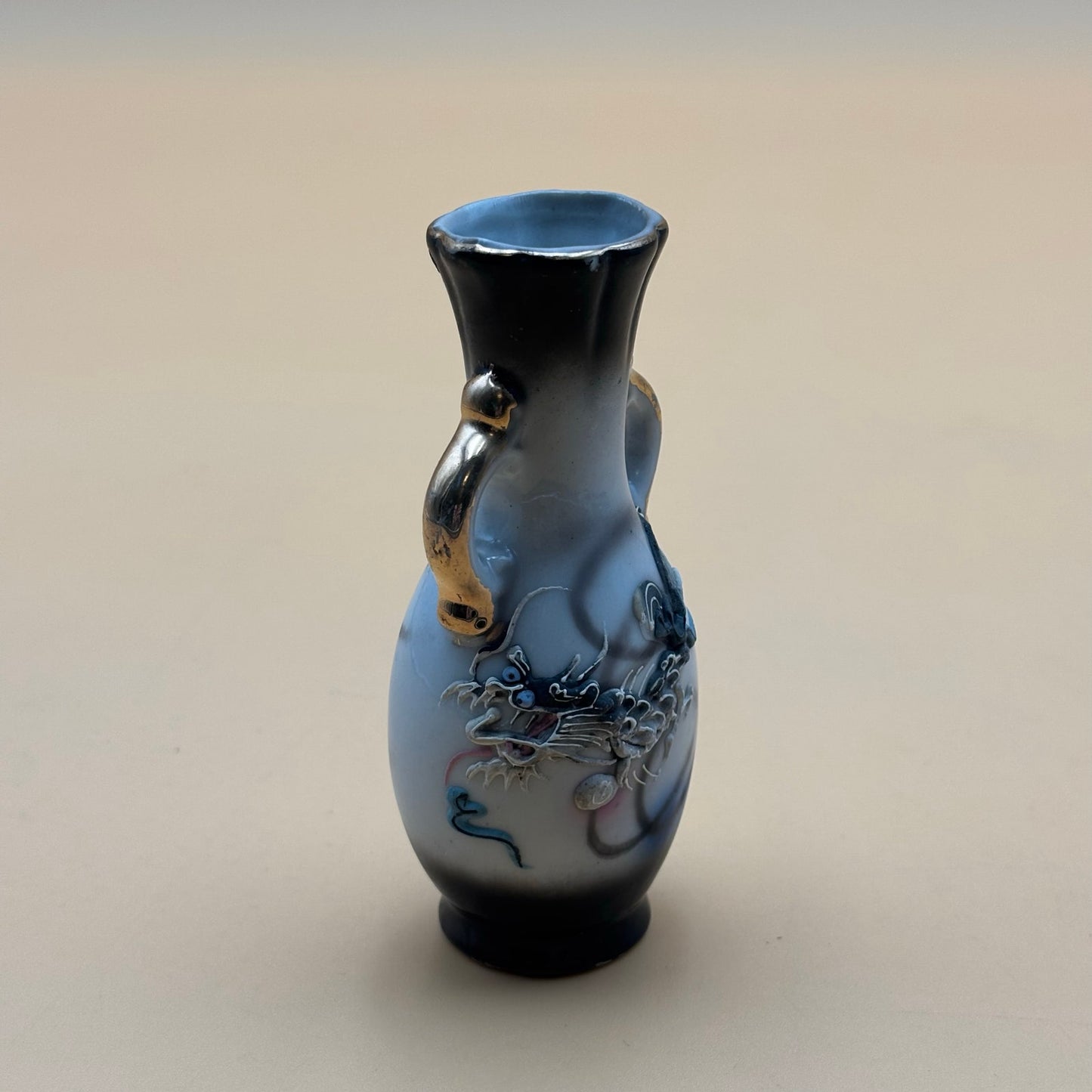 Vintage GNCO Japan Dragonware Mini Vase with Gold Handles