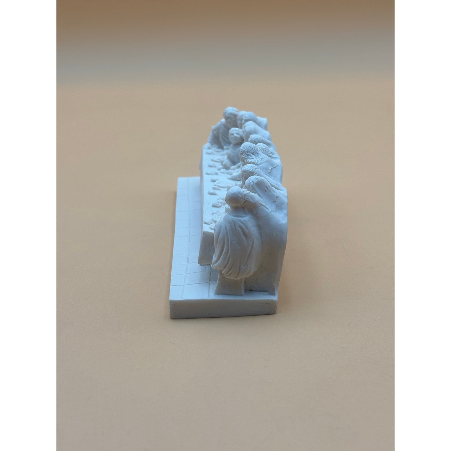 White Last Supper Sculpture Inspired by Leonardo da Vinci