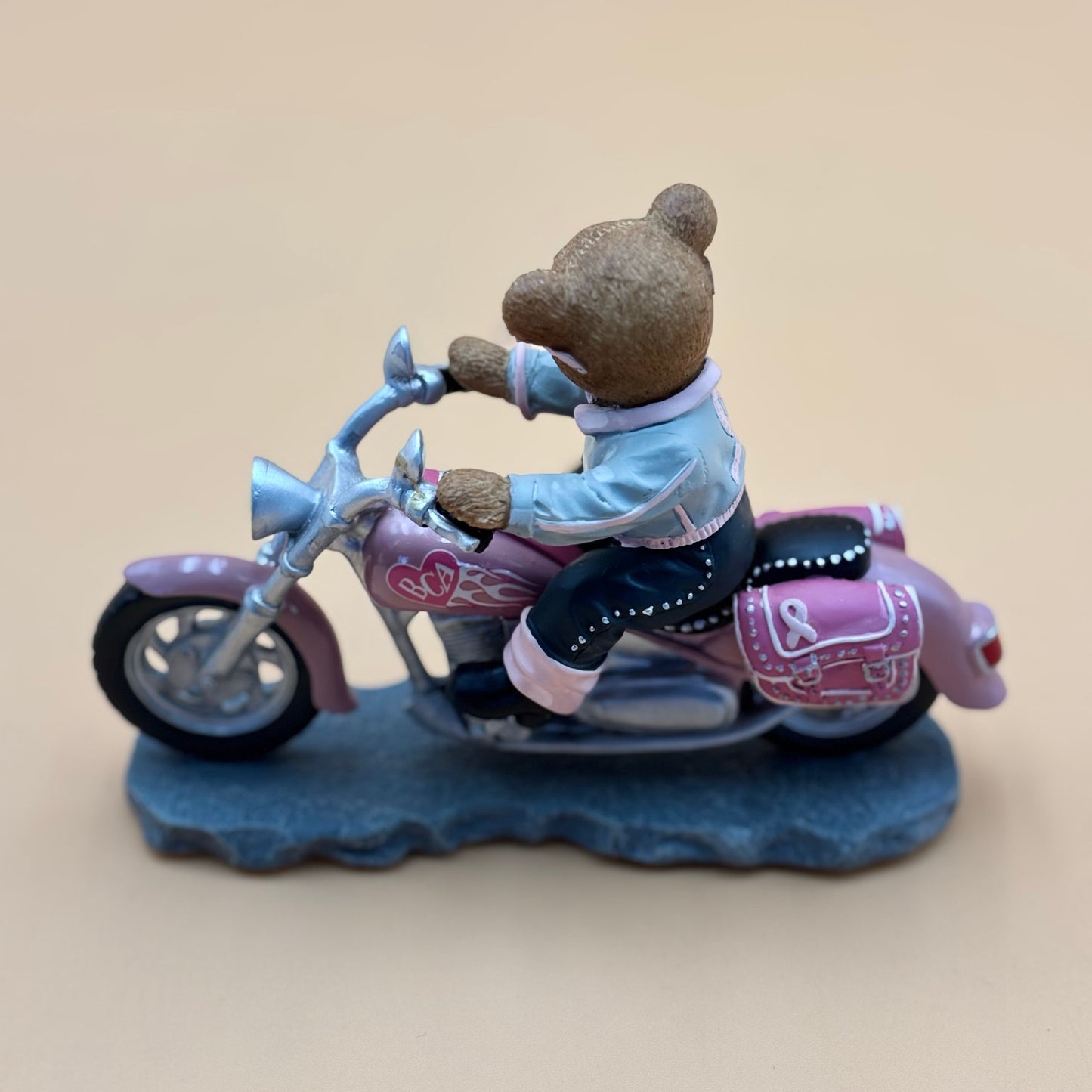 On the Road for a Cure Teddy Bear Motorcycle Figurine