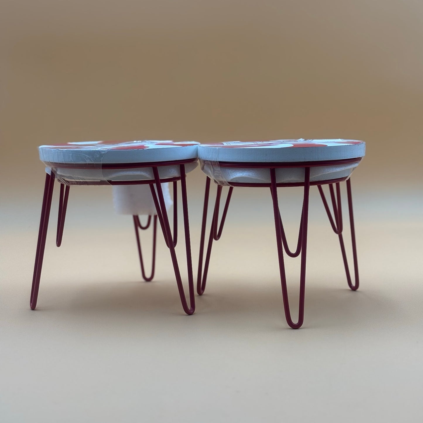 Peppermint Swirl Decorative Tables – Set of 4