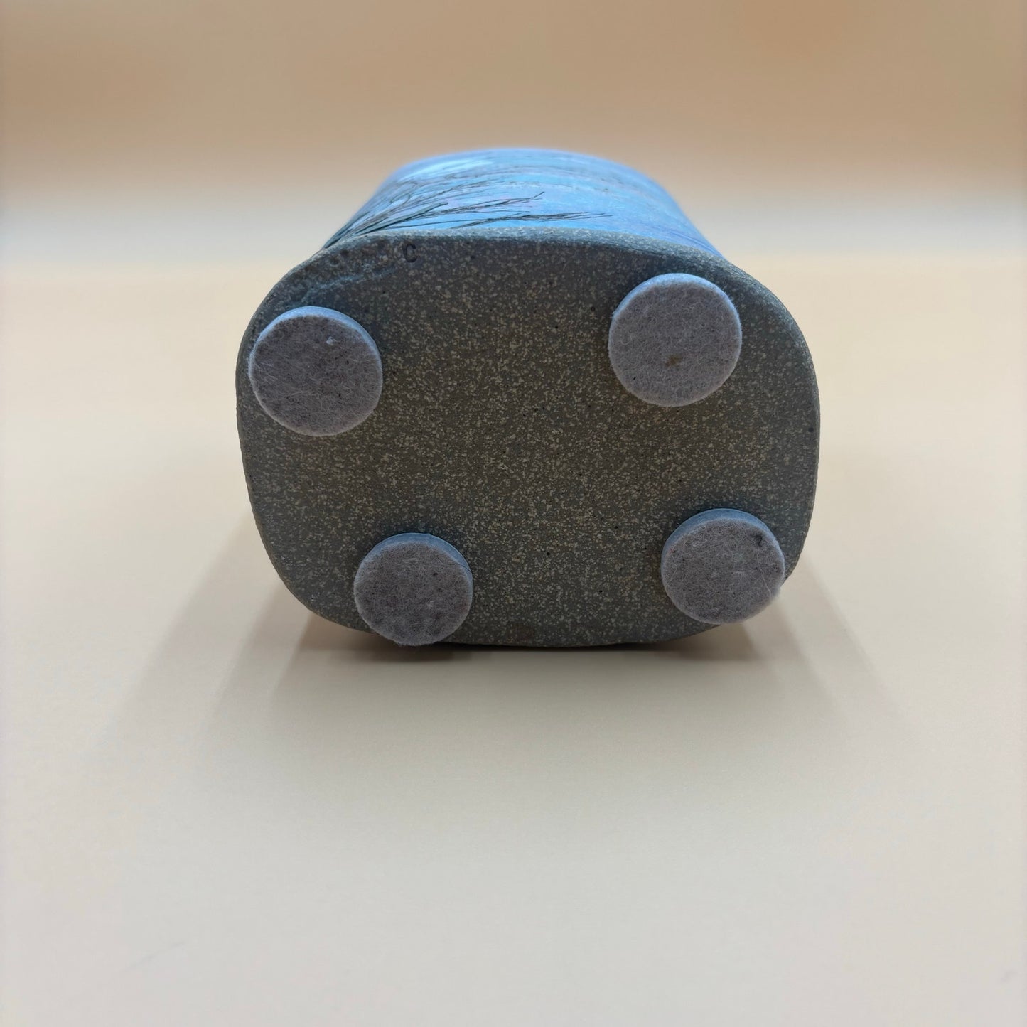 Handmade Ceramic Vase – Etched Tree & Moon Design (6.5” Tall)