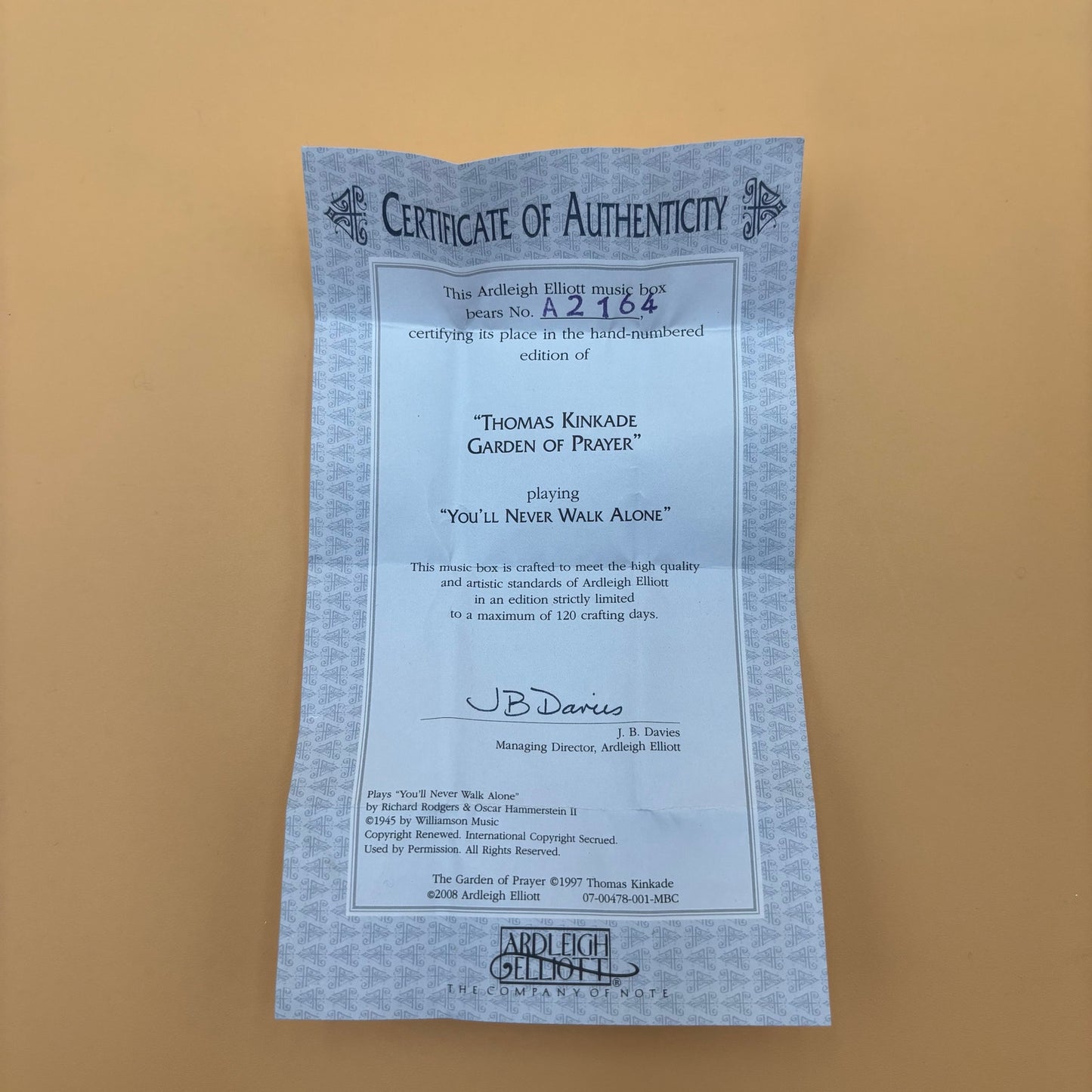 Thomas Kinkade Garden of Prayer Music Box – Ardleigh Elliott, Plays “You’ll Never Walk Alone”