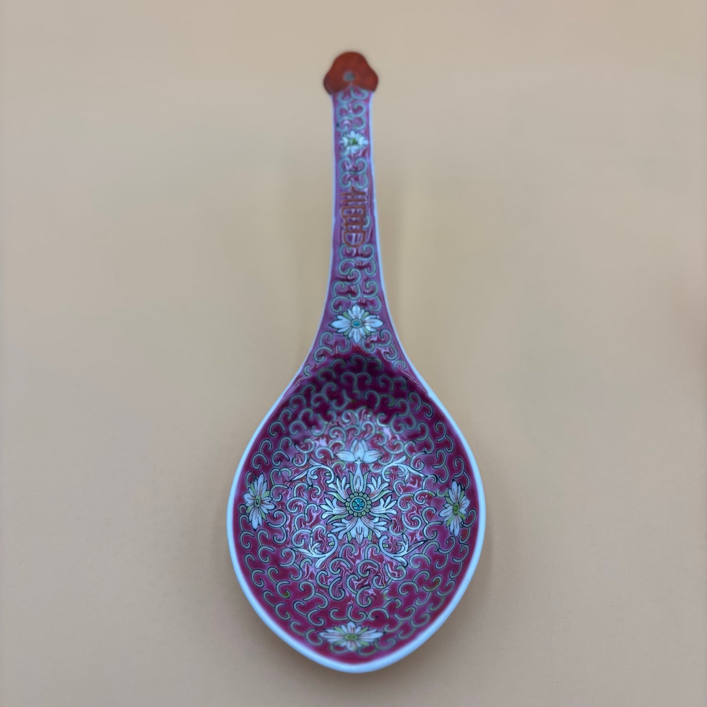 Pink Asian Porcelain Decorative Spoons – Floral Motif Trio (Set of 3)