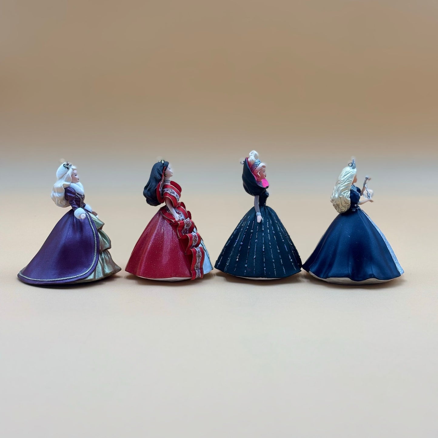 Set of 4 Hallmark Holiday Barbie Ornaments – 1996, 1997, 1998, 1999 Editions