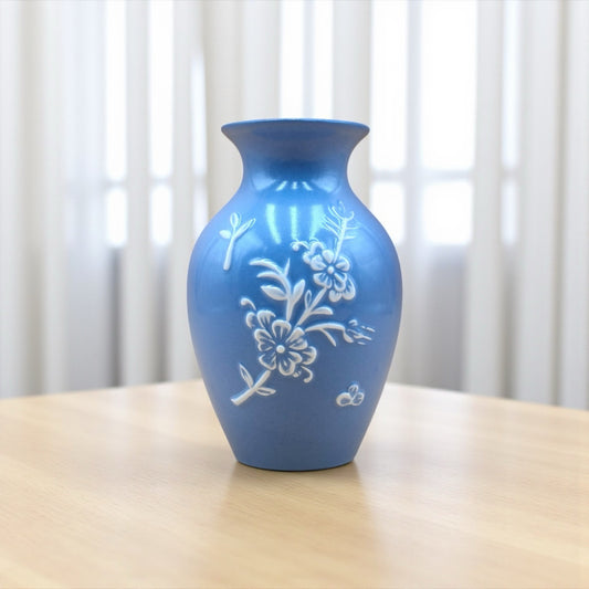 Stangl Pottery Blue Vase – Applique 4007 7"